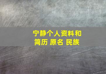 宁静个人资料和简历 原名 民族